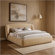 Meridian Furniture Sandro Beige Chenille Fabric Upholstered Queen Bed