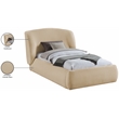 Meridian Furniture Sandro Beige Chenille Fabric Upholstered Twin Bed