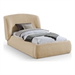 Meridian Furniture Sandro Beige Chenille Fabric Upholstered Twin Bed
