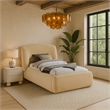 Meridian Furniture Sandro Beige Chenille Fabric Upholstered Twin Bed