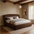 Meridian Furniture Sandro Brown Chenille Fabric Upholstered Full Bed