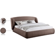 Meridian Furniture Sandro Brown Chenille Fabric Upholstered Full Bed
