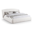 Meridian Furniture Sandro Cream Chenille Fabric Upholstered Full Bed