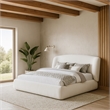 Meridian Furniture Sandro Cream Chenille Fabric Upholstered Full Bed