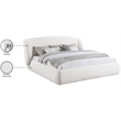 Meridian Furniture Sandro Cream Chenille Fabric Upholstered Full Bed
