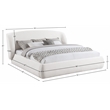 Meridian Furniture Sandro Cream Chenille Fabric Upholstered Queen Bed