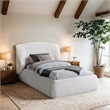 Meridian Furniture Sandro Cream Chenille Fabric Upholstered Twin Bed