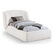 Meridian Furniture Sandro Cream Chenille Fabric Upholstered Twin Bed