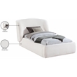 Meridian Furniture Sandro Cream Chenille Fabric Upholstered Twin Bed