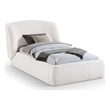 Meridian Furniture Sandro Cream Chenille Fabric Upholstered Twin Bed