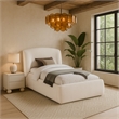Meridian Furniture Sandro Cream Chenille Fabric Upholstered Twin Bed