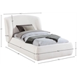 Meridian Furniture Sandro Cream Chenille Fabric Upholstered Twin Bed