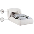 Meridian Furniture Sandro Cream Chenille Fabric Upholstered Twin Bed