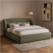 Meridian Furniture Sandro Green Chenille Fabric Upholstered Queen Bed