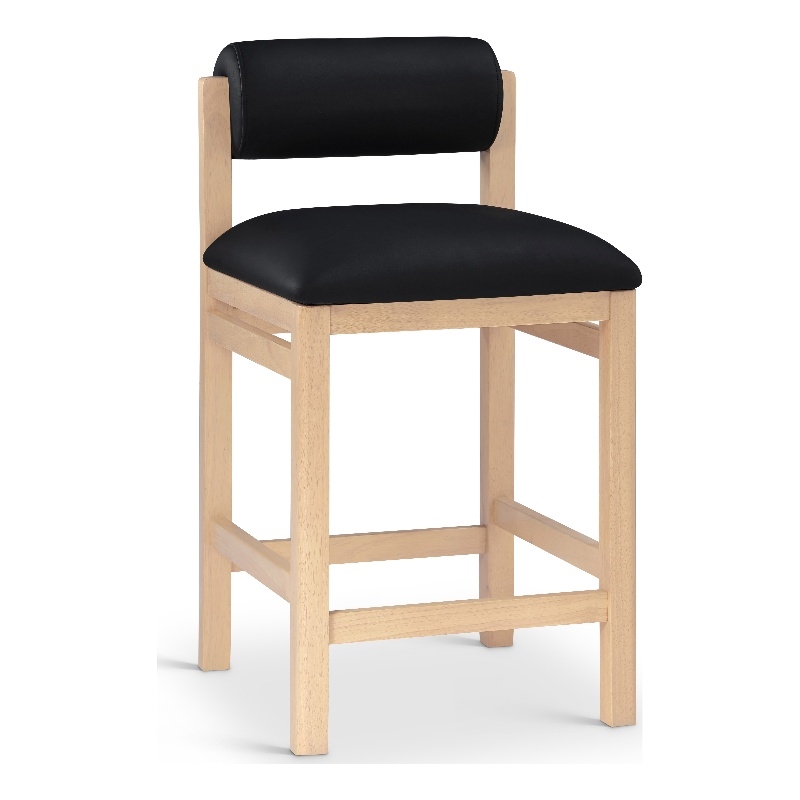 Meridian Furniture Roundhill Black Vegan Leather Upholstered Counter Stool
