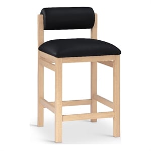 Meridian Furniture Roundhill Black Vegan Leather Upholstered Counter Stool