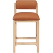Meridian Furniture Roundhill Cognac Vegan Leather Upholstered Counter Stool