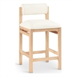 Meridian Furniture Roundhill Cream Vegan Leather Upholstered Counter Stool