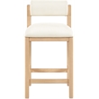 Meridian Furniture Roundhill Cream Vegan Leather Upholstered Counter Stool