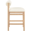 Meridian Furniture Roundhill Cream Vegan Leather Upholstered Counter Stool
