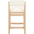 Meridian Furniture Roundhill Cream Vegan Leather Upholstered Counter Stool