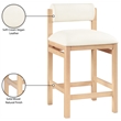 Meridian Furniture Roundhill Cream Vegan Leather Upholstered Counter Stool