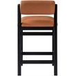 Meridian Furniture Roundhill Cognac Vegan Leather Upholstered Counter Stool