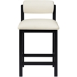 Meridian Furniture Roundhill Cream Vegan Leather Upholstered Counter Stool