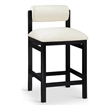 Meridian Furniture Roundhill Cream Vegan Leather Upholstered Counter Stool
