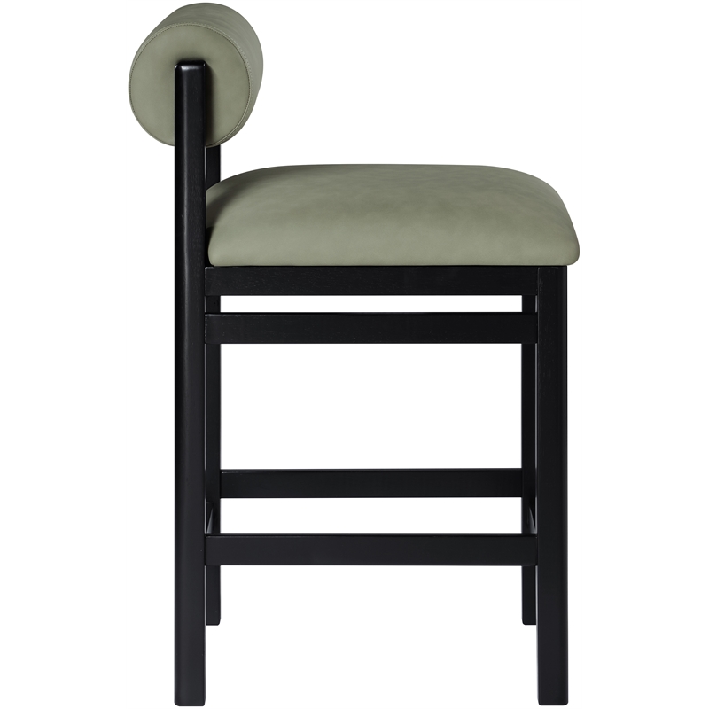 Meridian Furniture Roundhill Green Vegan Leather Upholstered Counter Stool