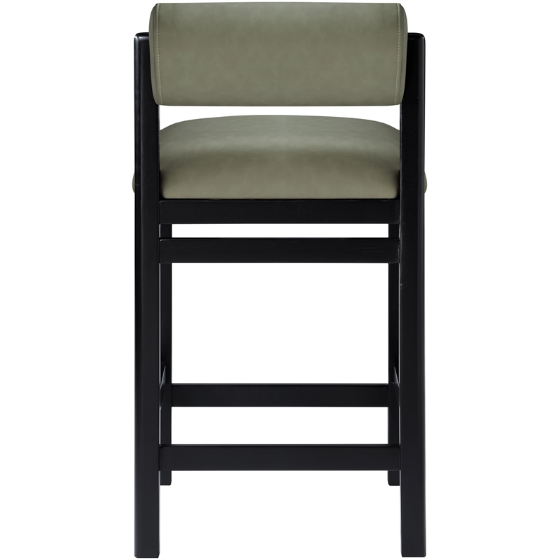 Meridian Furniture Roundhill Green Vegan Leather Upholstered Counter Stool