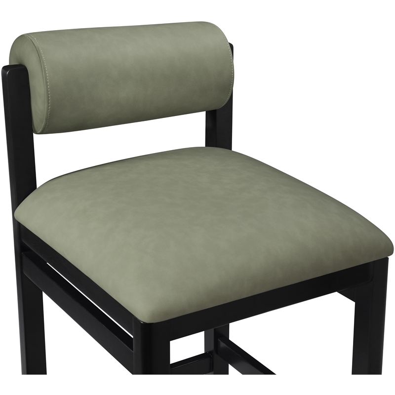 Meridian Furniture Roundhill Green Vegan Leather Upholstered Counter Stool