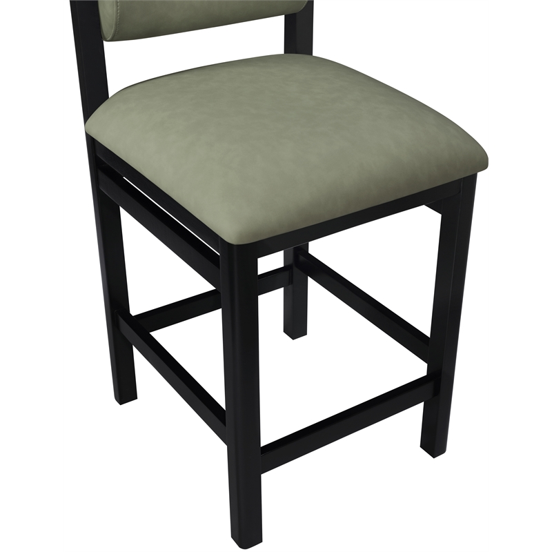 Meridian Furniture Roundhill Green Vegan Leather Upholstered Counter Stool