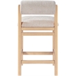 Meridian Furniture Roundhill Beige Linen Textured Fabric Counter Stool
