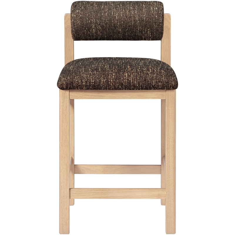 Meridian Furniture Roundhill Brown Linen Textured Fabric Counter Stool
