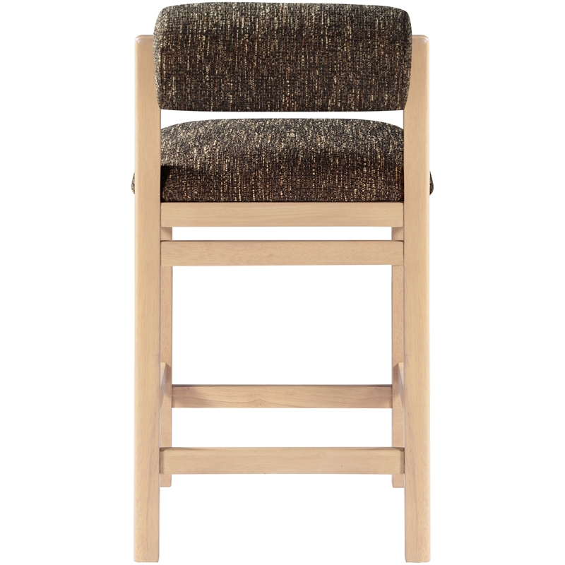 Meridian Furniture Roundhill Brown Linen Textured Fabric Counter Stool