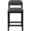 Meridian Furniture Roundhill Black Linen Textured Fabric Counter Stool