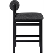 Meridian Furniture Roundhill Black Linen Textured Fabric Counter Stool