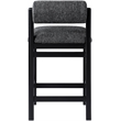 Meridian Furniture Roundhill Black Linen Textured Fabric Counter Stool