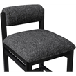 Meridian Furniture Roundhill Black Linen Textured Fabric Counter Stool