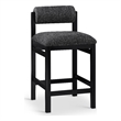 Meridian Furniture Roundhill Black Linen Textured Fabric Counter Stool