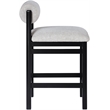 Meridian Furniture Roundhill Grey Linen Textured Fabric Counter Stool