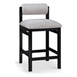 Meridian Furniture Roundhill Grey Linen Textured Fabric Counter Stool