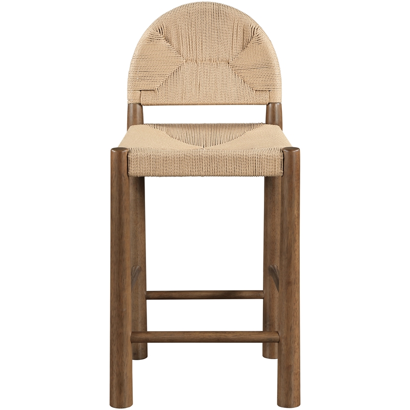 Meridian Furniture Bohemia Beige Woven Seagrass Cord Counter Stool