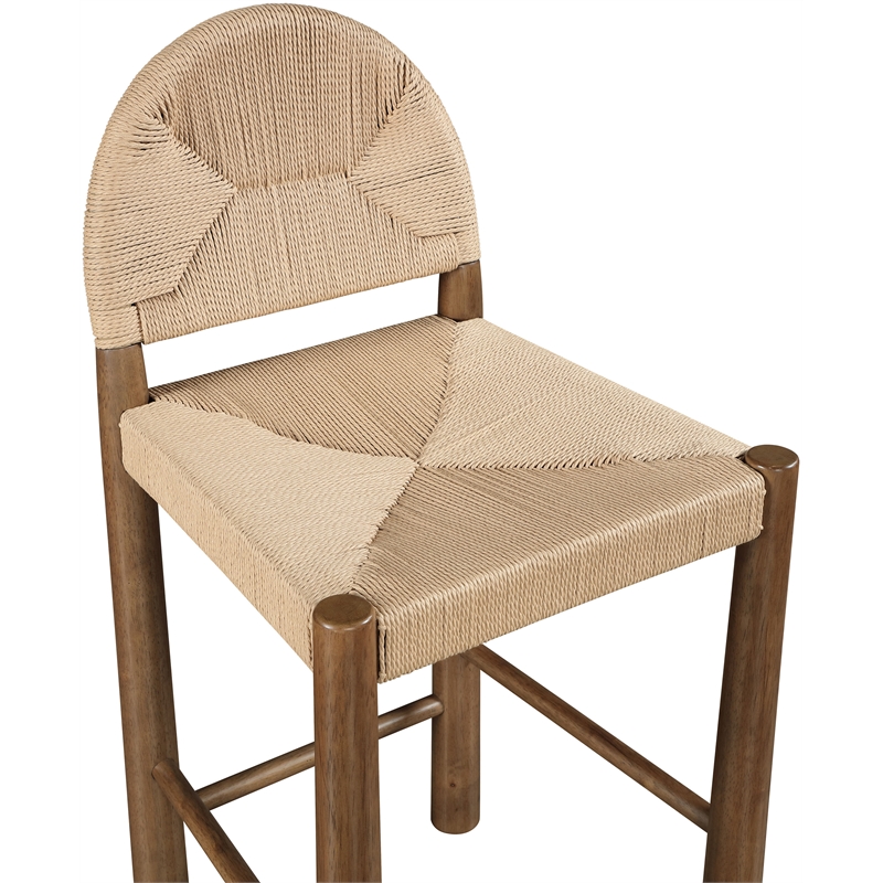 Meridian Furniture Bohemia Beige Woven Seagrass Cord Counter Stool