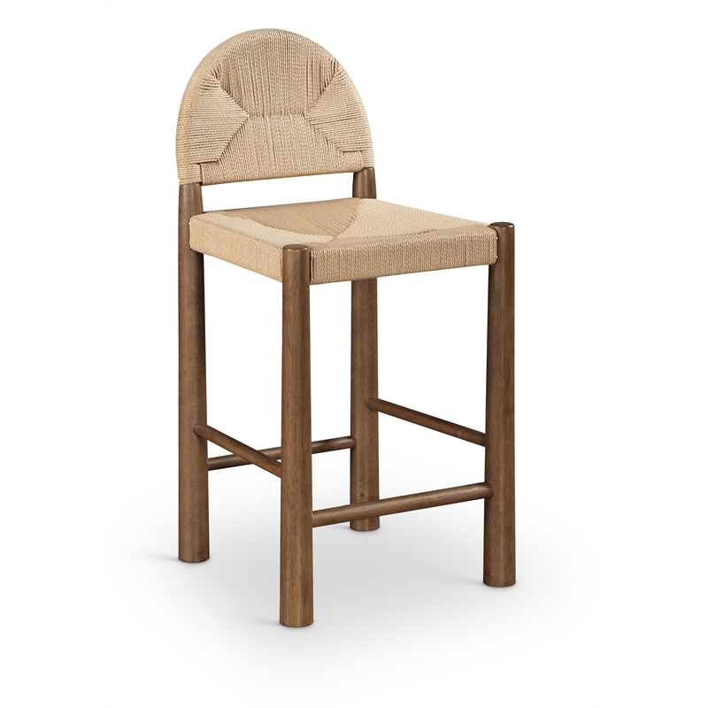 Meridian Furniture Bohemia Beige Woven Seagrass Cord Counter Stool