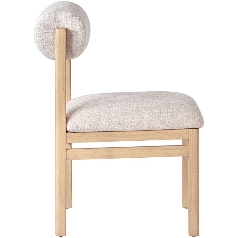 Meridian Furniture Roundhill Beige Linen Textured Fabric Dining Chair (Set of 2)