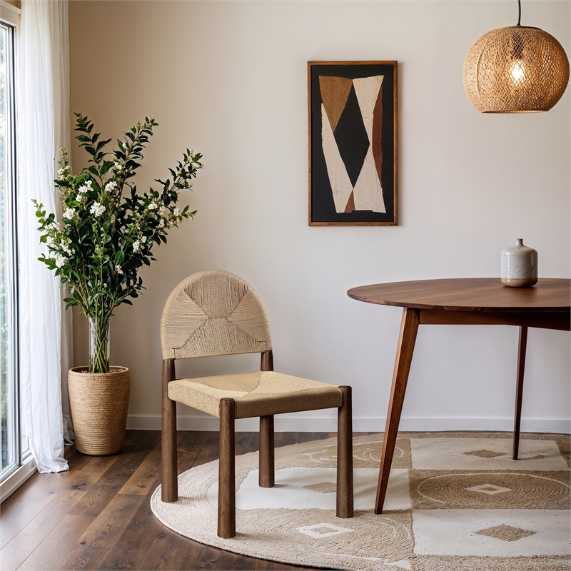 Meridian Furniture Bohemia Beige Woven Seagrass Cord Dining Chair (Set of 2)