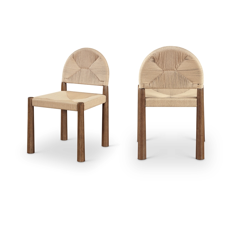 Meridian Furniture Bohemia Beige Woven Seagrass Cord Dining Chair (Set of 2)