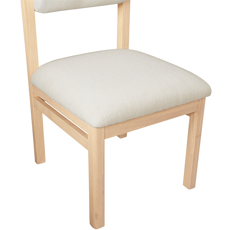 Meridian Furniture Roundhill Cream Linen Textured Fabric Dining Chair (Set of 2)
